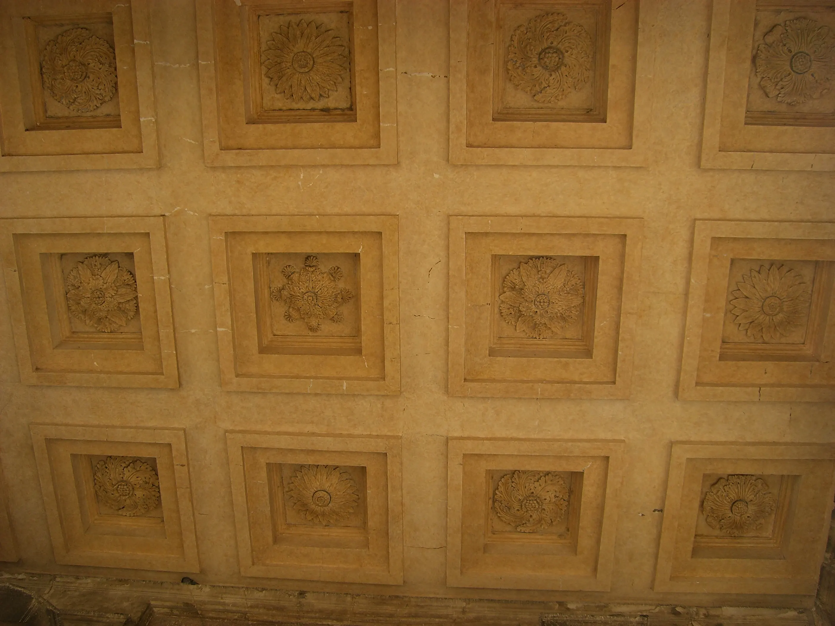 2006 Jun - The coffered ceiling of the portico at the Maison Carrée - Nîmes